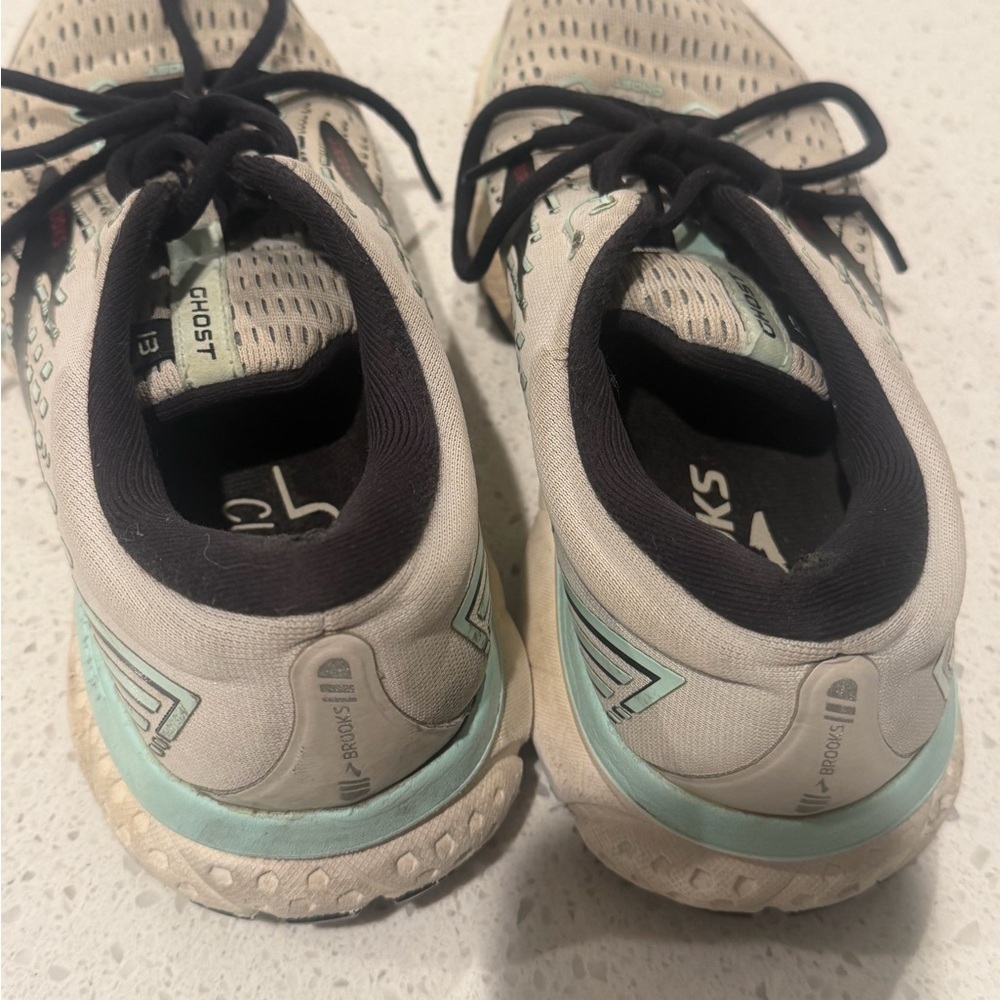 Brooks Ghost Running Shoes Womens 9.5 Gray Teal Athletic Sneakers - Picture 2 of 6